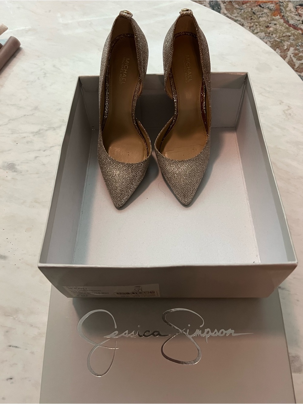 Jessica Simpson Glitter D'Orsay Pumps in Rose